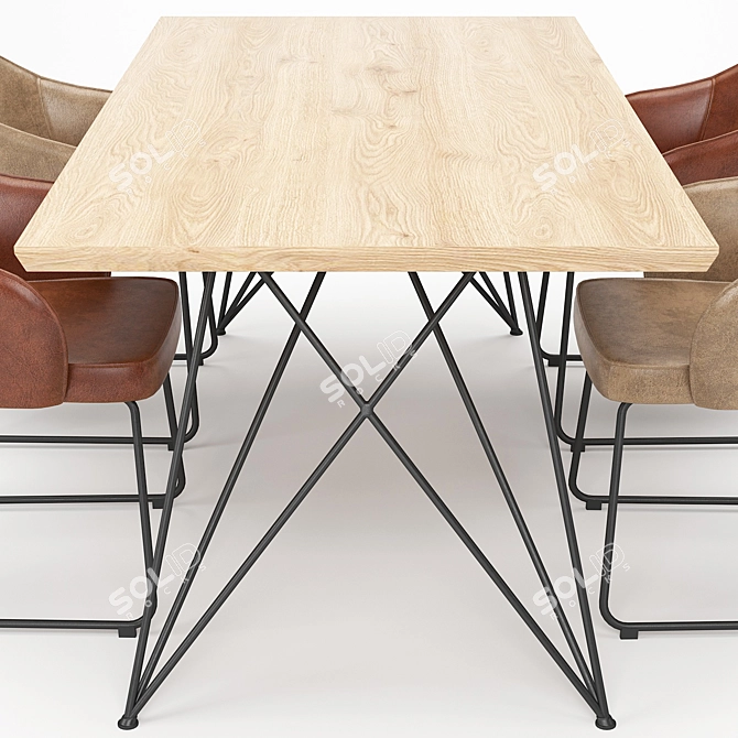 Modern Dining Table Set: 3Ds Max 2013, V-Ray Render 3D model image 2