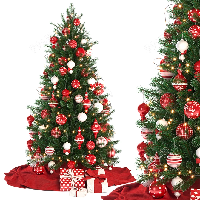  Festive Christmas Tree Decoration 3D model image 1