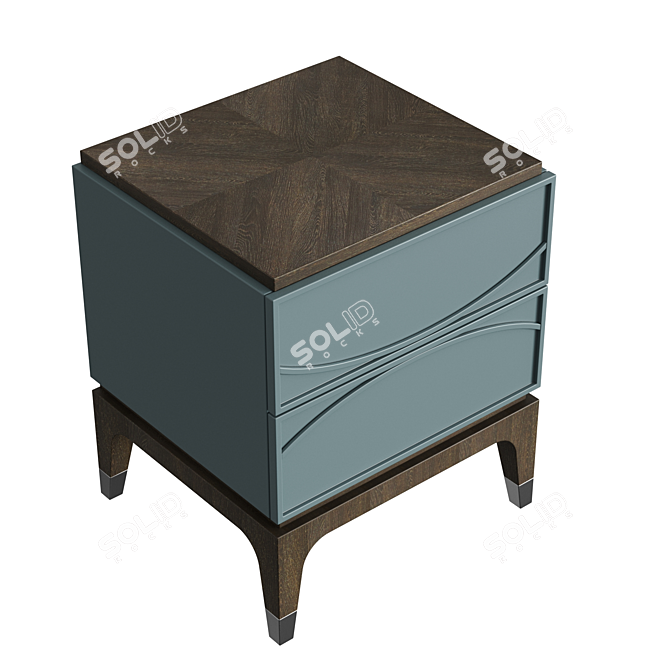 Majorelle 2-Drawer Bedside Table 3D model image 2