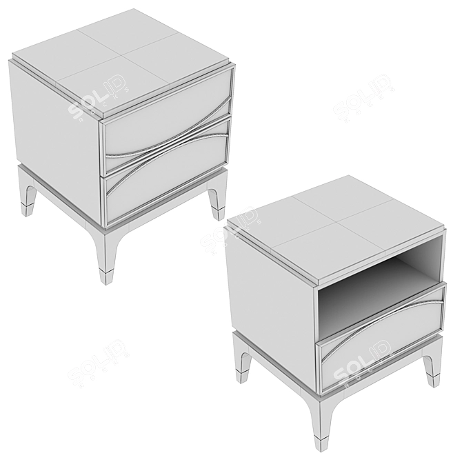 Majorelle 2-Drawer Bedside Table 3D model image 4