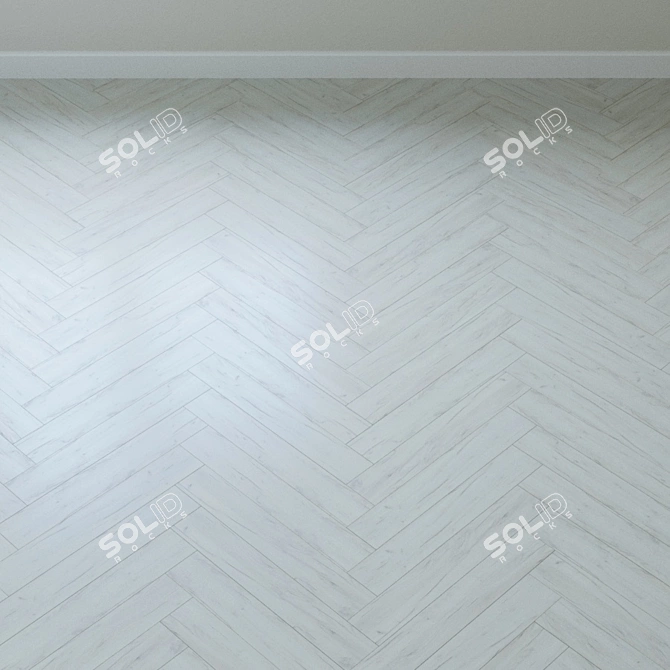 White Kraft Oak Parquet Flooring 3D model image 3