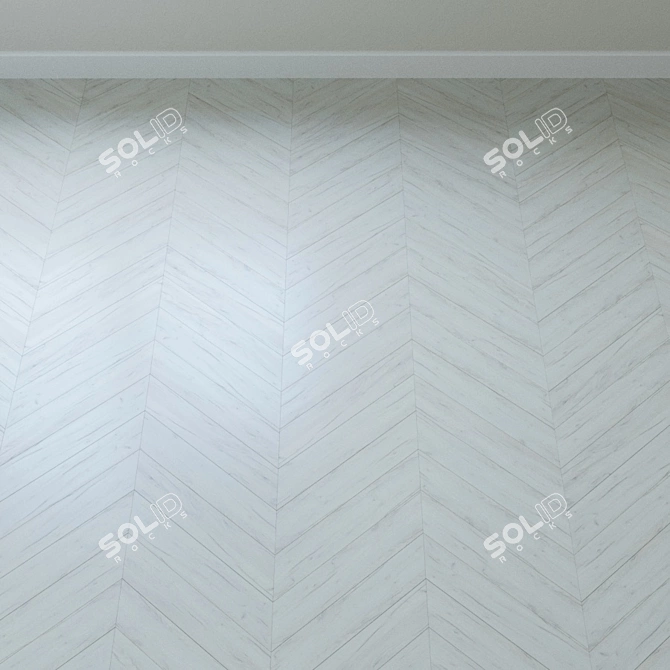 White Kraft Oak Parquet Flooring 3D model image 4