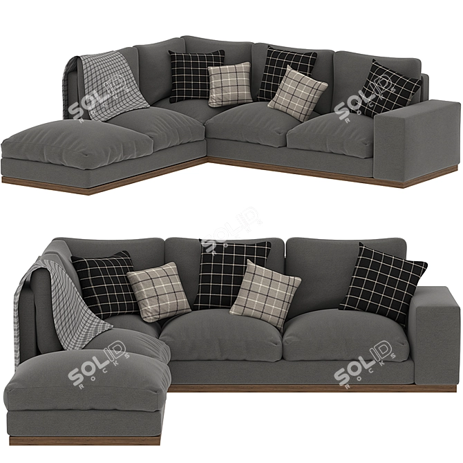 Denver Left-hand Corner Sofa | Comfortable and Stylish 3D model image 1