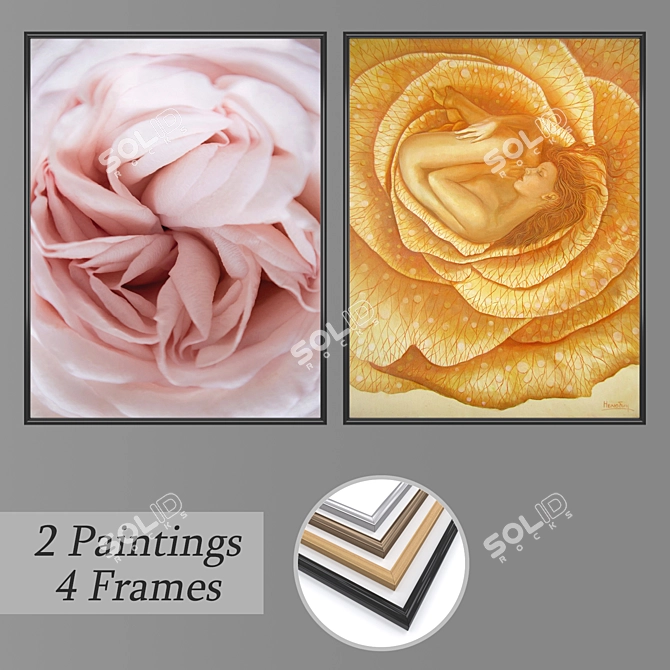 Versatile Set of Wall Paintings 3D model image 1