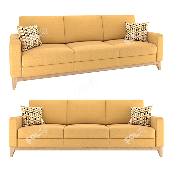 Modern Textured Sofa: Griton 3D model image 1