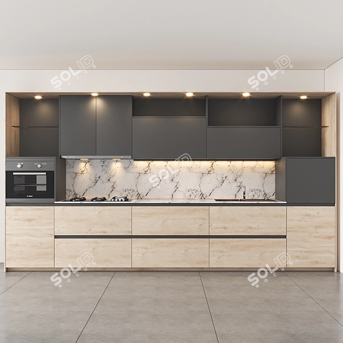 Versatile Kitchen Design Kit 3D model image 1