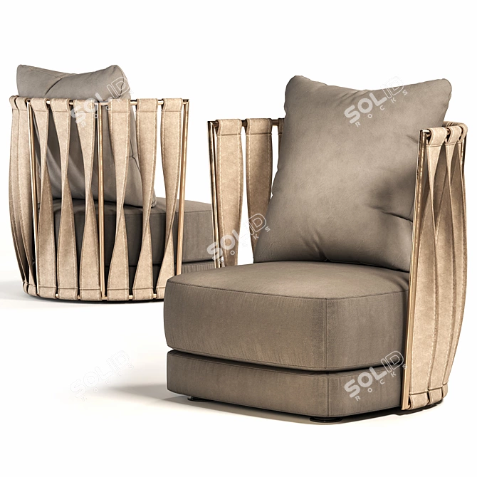 Cantori Twist ArmChair: High Detail and Quality 3D model image 1