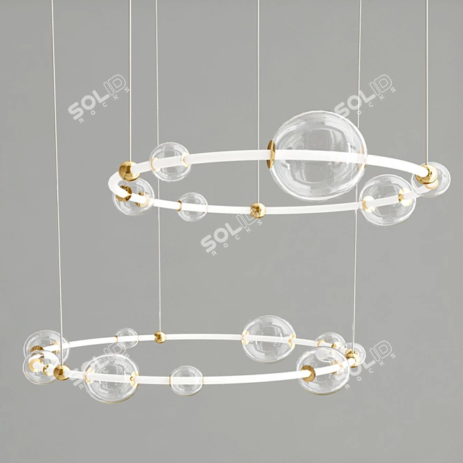 Sessa LED Glass Ring Pendant 3D model image 1