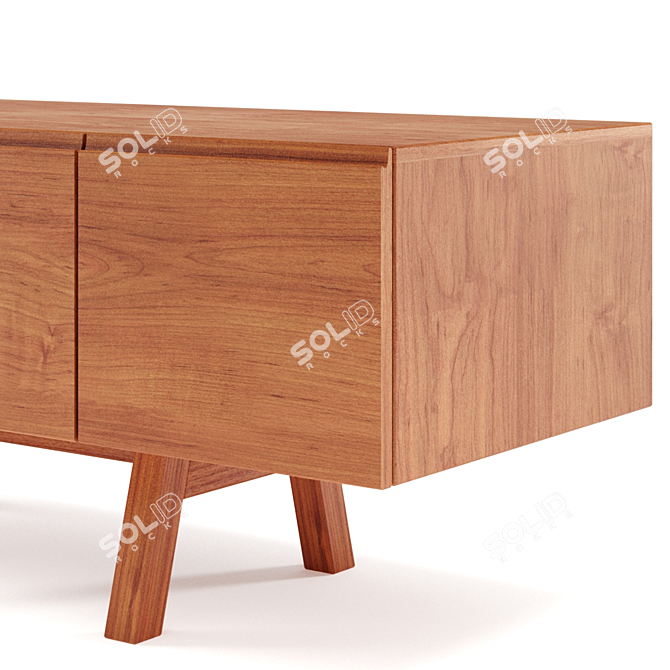 Zeitraum Rattan Oak Sideboard 3D model image 2