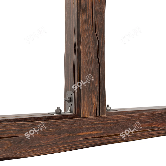 Large Wooden Beams for Sturdy Structures 3D model image 2