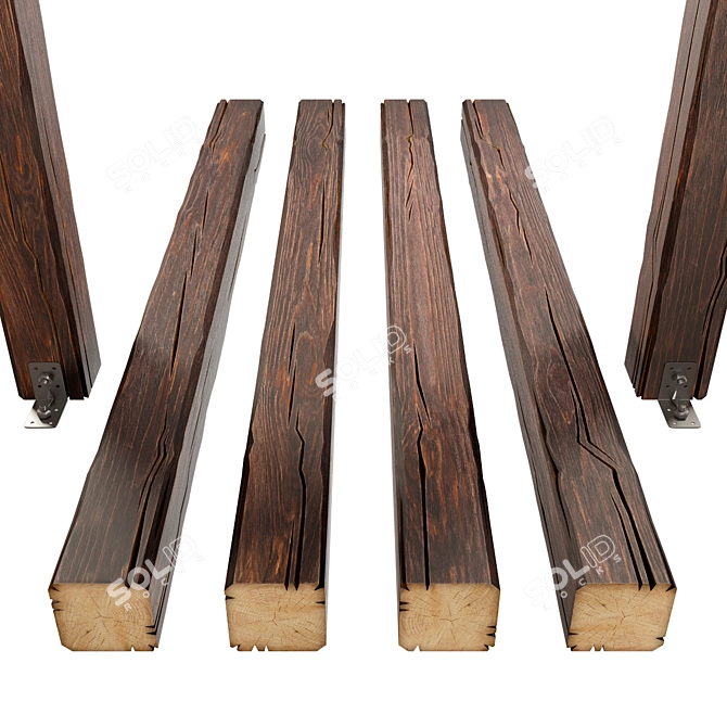 Large Wooden Beams for Sturdy Structures 3D model image 3