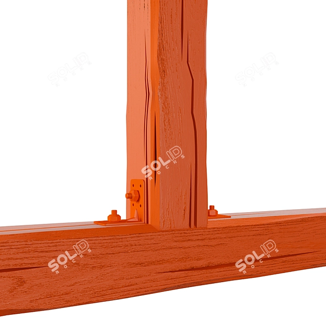 Large Wooden Beams for Sturdy Structures 3D model image 4