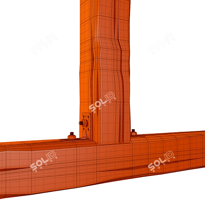 Large Wooden Beams for Sturdy Structures 3D model image 5