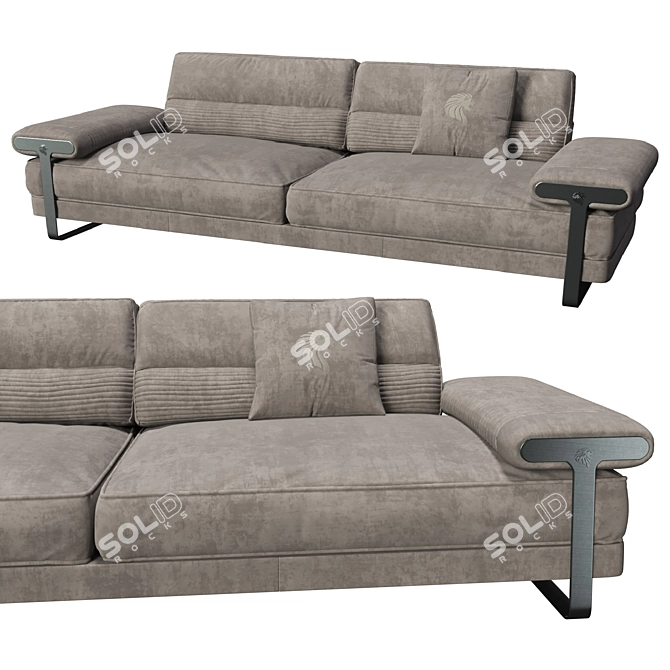 Luxurious Mirage 380 Sofa: Italian Craftsmanship at Its Finest 3D model image 1