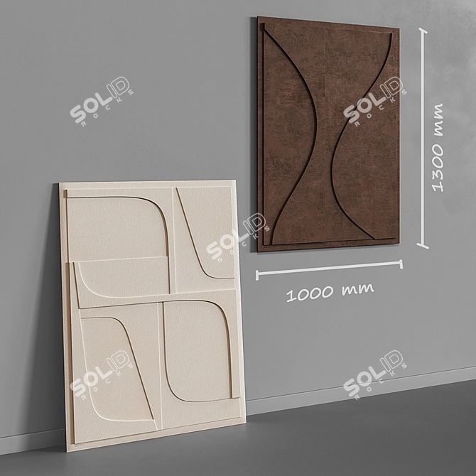 Scandinavian Relief Wall Art 3D model image 2