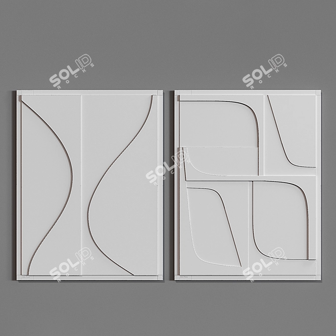 Scandinavian Relief Wall Art 3D model image 3