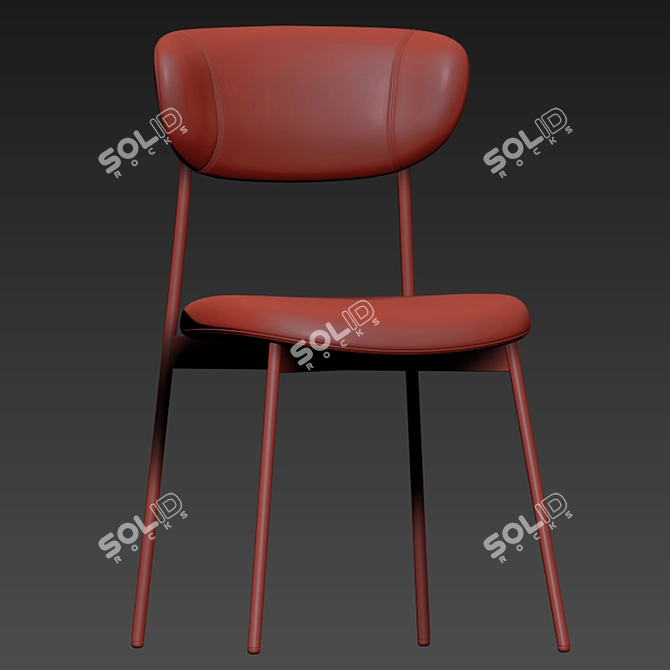 Elegant Petal Dining Chair 3D model image 3