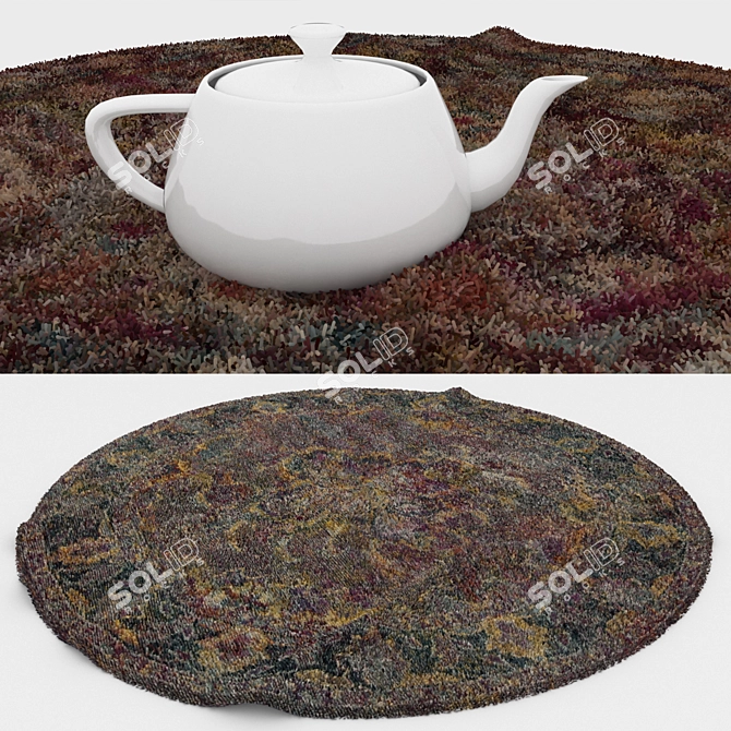Round Carpet Set: Versatile and Realistic 3D model image 3