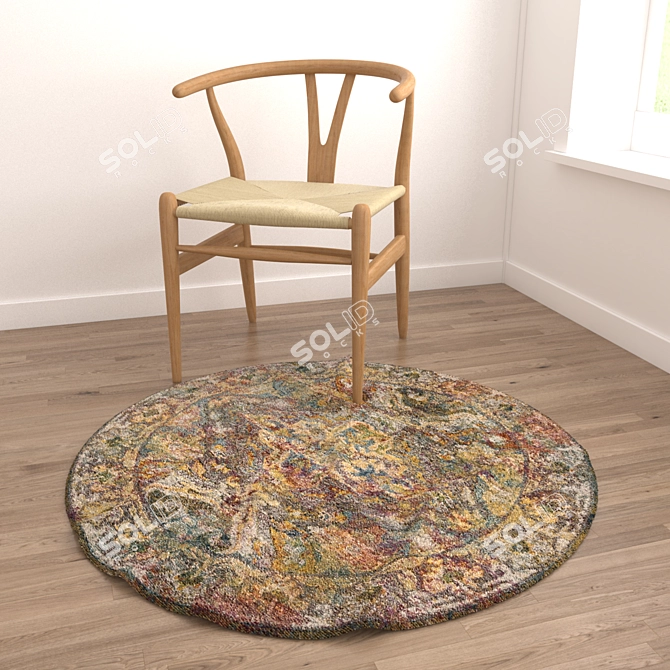 Round Carpet Set: Versatile and Realistic 3D model image 4