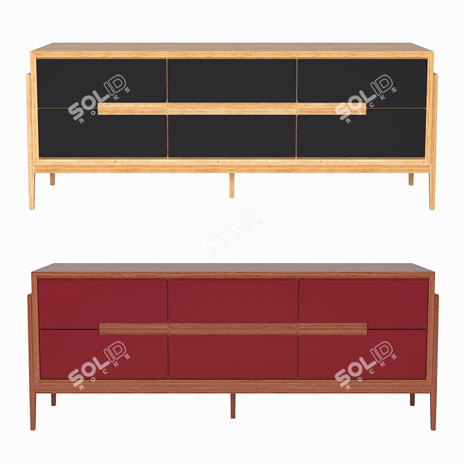 Contemporary TV Stand COMO, 140cm 3D model image 1