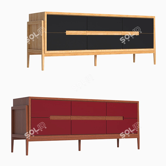 Contemporary TV Stand COMO, 140cm 3D model image 2