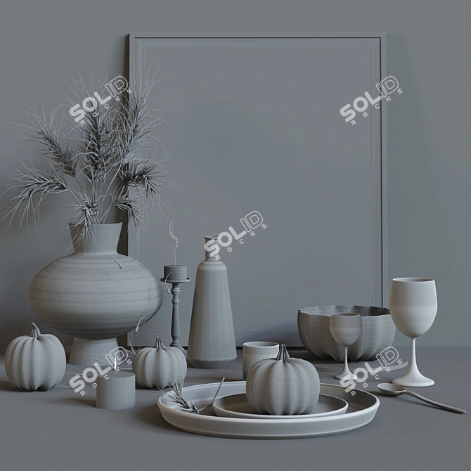 Elegant Decor Set 3D model image 4