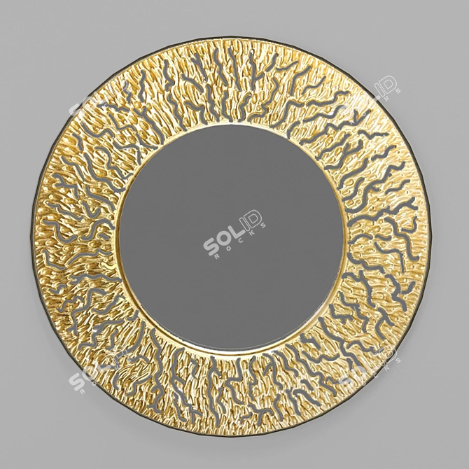 Coral Gold Mirrored Wall Décor 3D model image 1