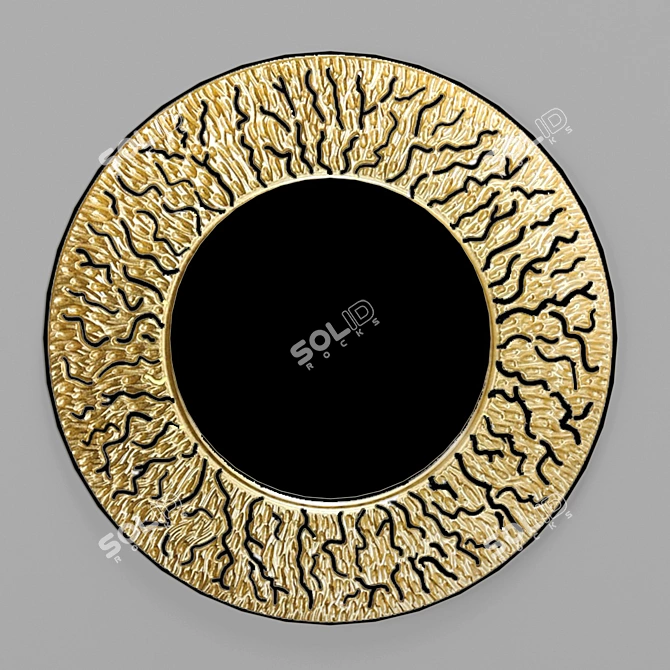 Coral Gold Mirrored Wall Décor 3D model image 2