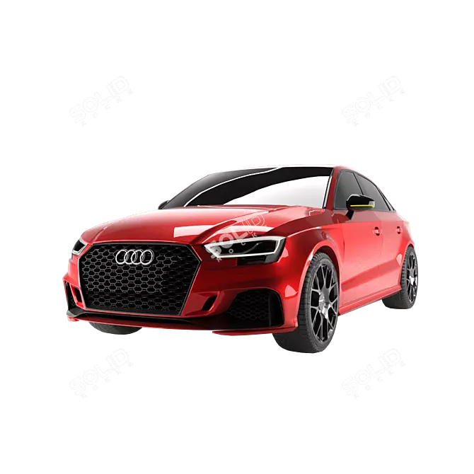 Game-Ready 2017 Audi RS3: Realistic Low-Poly Sedan 3D model image 2