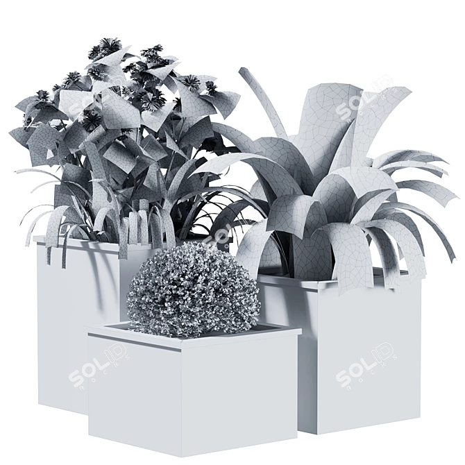 Elegant Floral Planter Box 3D model image 3
