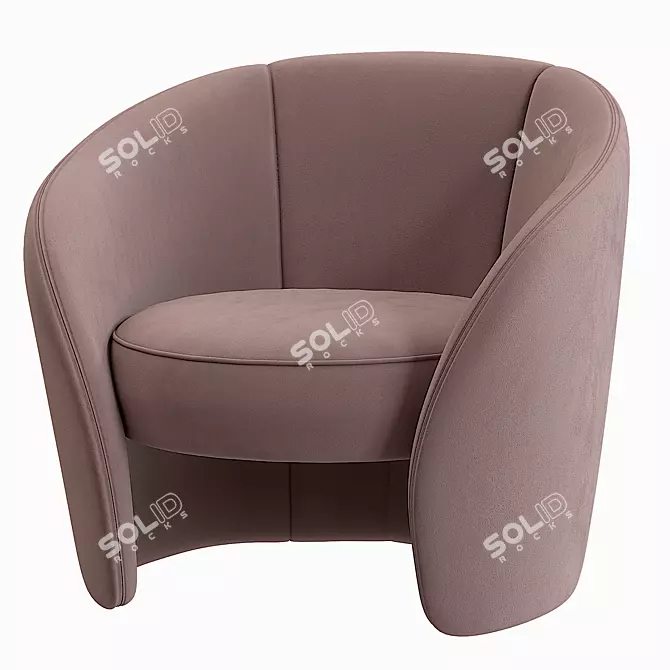 Elegant Pearl Pink Accent Armchair 3D model image 1