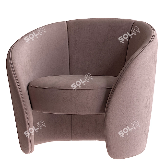 Elegant Pearl Pink Accent Armchair 3D model image 4