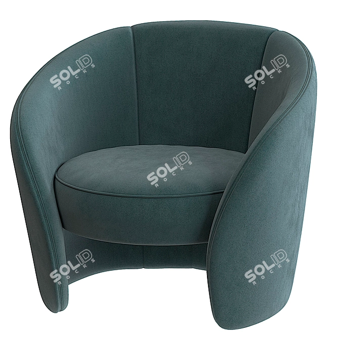 Elegant Pearl Pink Accent Armchair 3D model image 5