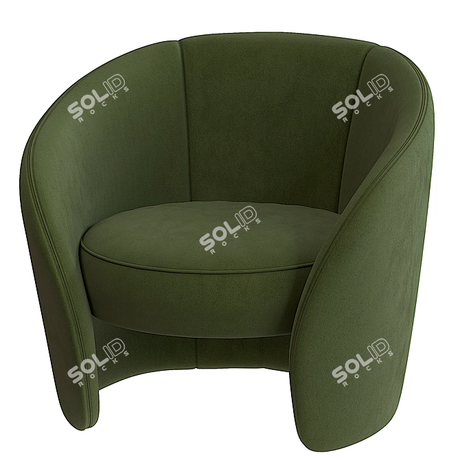 Elegant Pearl Pink Accent Armchair 3D model image 8