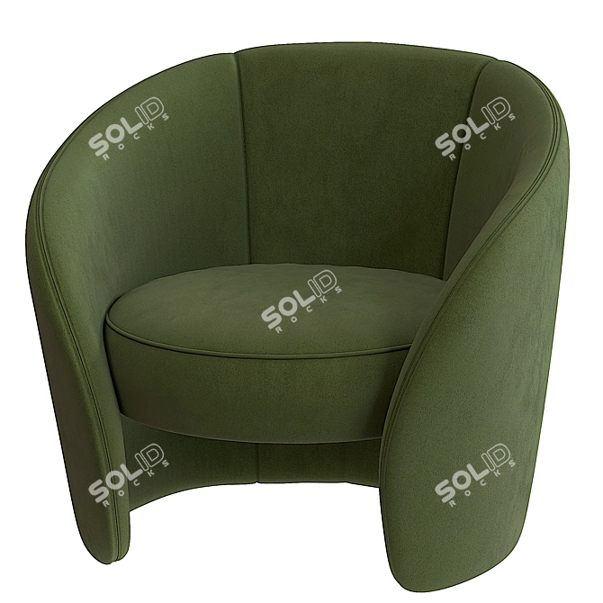 Elegant Pearl Pink Accent Armchair 3D model image 10