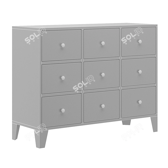 IKEA BRYGGJA: Stylish 9-Drawer Cupboard 3D model image 5