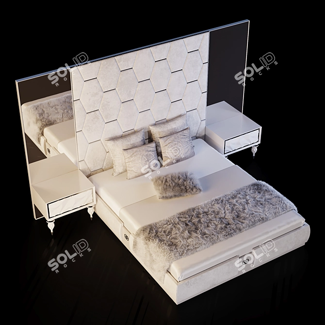 Elegant Elve Luxor Bed Set 3D model image 1