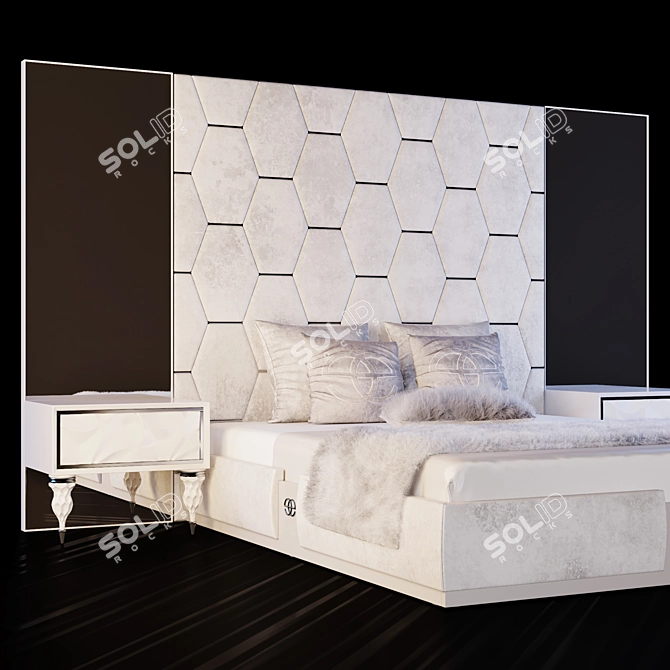 Elegant Elve Luxor Bed Set 3D model image 2