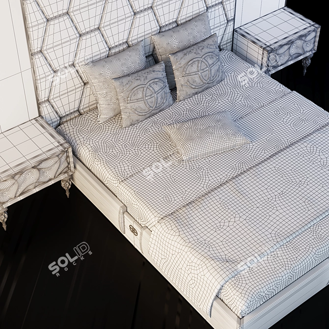 Elegant Elve Luxor Bed Set 3D model image 4