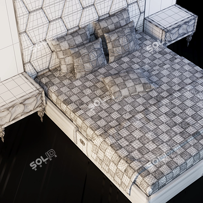 Elegant Elve Luxor Bed Set 3D model image 5