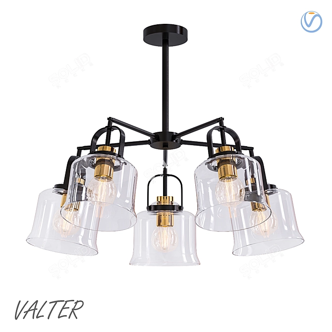 Valter 5 Ceiling Light Fixture 3D model image 1