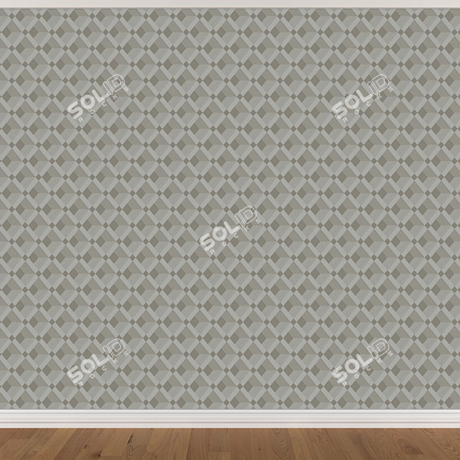 Seamless Wallpaper Set: 3 Colors 3D model image 3