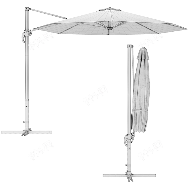 Octagonal Cantilever Parasol 3D model image 5