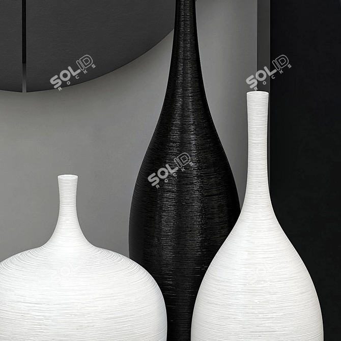 Modern Décor Set: Art, Vase, Lamp & Clock 3D model image 3