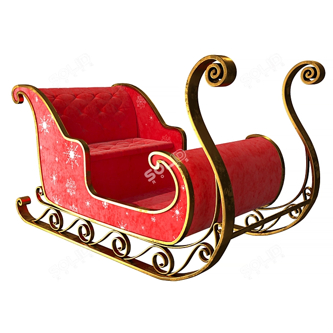 Title: Festive Santa Sleigh Display 3D model image 1