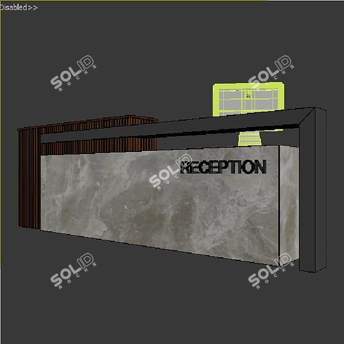 Sleek Reception Desk Solution 3D model image 2
