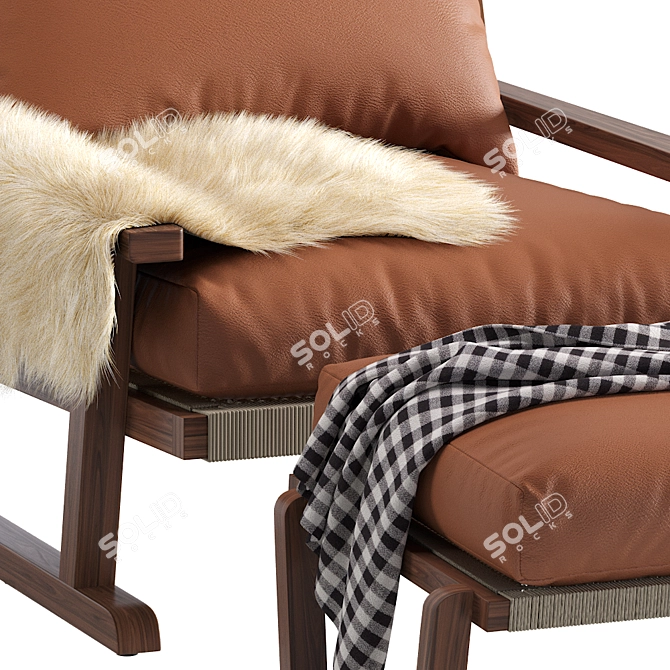 Bari Leather Outdoor Lounge Chair - Coco Republic 3D model image 2