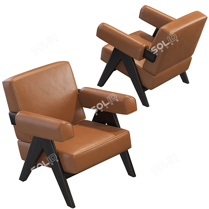 Classic Elegance: Cassina Capitol Armchair 3D model image 3