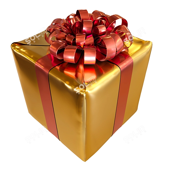 Elegant Gift Box with Render Options 3D model image 1