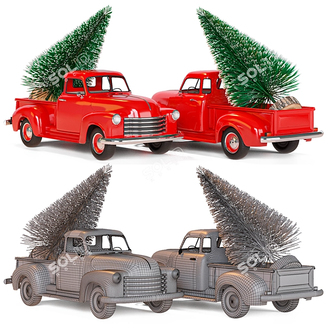 Chevrolet 3100 Christmas Pickup 3D model image 2